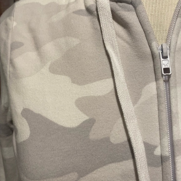 PINK Victoria Secret White & Gray Zip Up Hoodie - Picture 5 of 14